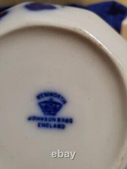 Antique Flow Blue Cir 1900 Johnson Bros Eng Kenworth Ptrn Sugar Creamer