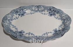 Antique Johnson Bros 18 Venetian Blue Green Oval Platter Transferware England