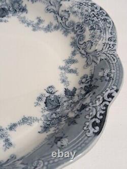 Antique Johnson Bros 18 Venetian Blue Green Oval Platter Transferware England