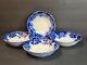 Antique Johnson Bros Brooklyn Flow Blue Set Of 4 Berry/dessert Bowls 6 Rare Min