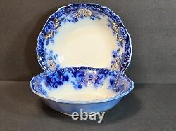 Antique Johnson Bros Brooklyn Flow Blue Set of 4 Berry/Dessert Bowls 6 Rare Min