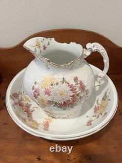Antique Johnson Bros. Chamber Set Pitcher, Basin, Waste, Chamber, Soap, Brush