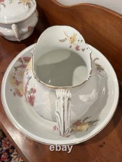 Antique Johnson Bros. Chamber Set Pitcher, Basin, Waste, Chamber, Soap, Brush