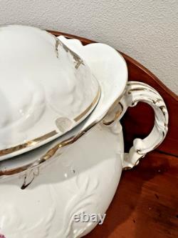 Antique Johnson Bros. Chamber Set Pitcher, Basin, Waste, Chamber, Soap, Brush