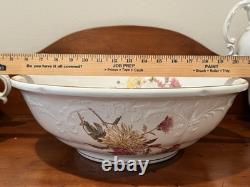 Antique Johnson Bros. Chamber Set Pitcher, Basin, Waste, Chamber, Soap, Brush