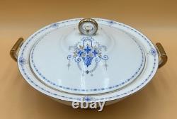Antique Johnson Bros England Covered Soup Tureen Lid Blue Flower Basket 1913