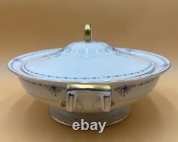 Antique Johnson Bros England Covered Soup Tureen Lid Blue Flower Basket 1913