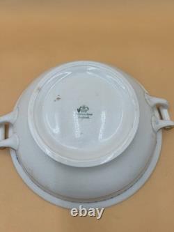 Antique Johnson Bros England Covered Soup Tureen Lid Blue Flower Basket 1913