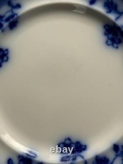 Antique Johnson Bros England Flow Blue 5-Piece Tea Set Dinner Plates Cup Saucer