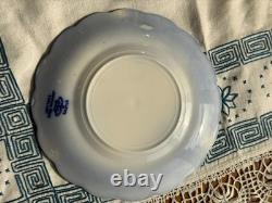 Antique Johnson Bros England Flow Blue 5-Piece Tea Set Dinner Plates Cup Saucer