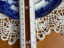 Antique Johnson Bros England Flow Blue 5-Piece Tea Set Dinner Plates Cup Saucer