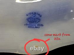 Antique Johnson Bros England Richmond 16 3/8 x 1.5in Flow Blue Platter EUC