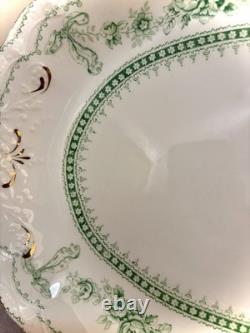 Antique Johnson Bros Glenwood Flow Green Staffordshire Platter 12.25 Pat 1902