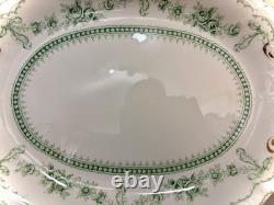 Antique Johnson Bros Glenwood Flow Green Staffordshire Platter 12.25 Pat 1902