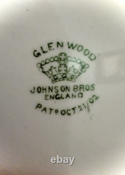 Antique Johnson Bros Glenwood Flow Green Staffordshire Platter 12.25 Pat 1902