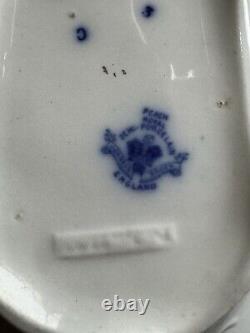 Antique Johnson Bros Peach Royal Flow Blue Vegetable Dish With Lid/ Gold Accents