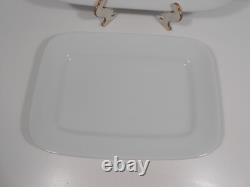 Antique Johnson Bros Royal Ironstone China 2 White Rectangle Platters England
