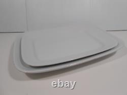 Antique Johnson Bros Royal Ironstone China 2 White Rectangle Platters England
