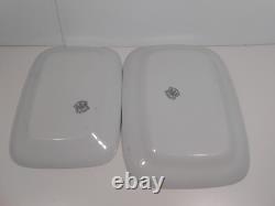 Antique Johnson Bros Royal Ironstone China 2 White Rectangle Platters England