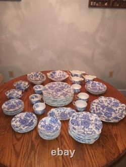 Antique Johnson Brothers Blue English Chippendale Huge Set