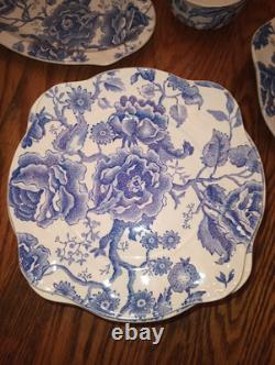 Antique Johnson Brothers Blue English Chippendale Huge Set