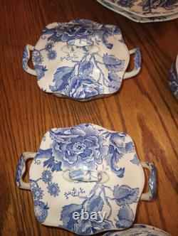 Antique Johnson Brothers Blue English Chippendale Huge Set