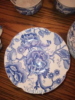 Antique Johnson Brothers Blue English Chippendale Huge Set