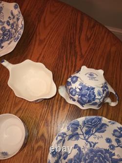 Antique Johnson Brothers Blue English Chippendale Huge Set