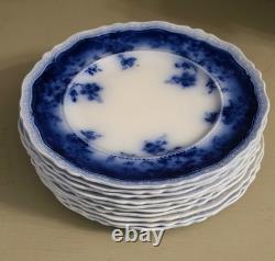 Antique Johnson Brothers Clayton Flow Blue 7 Salad Dessert Plates Set of 10
