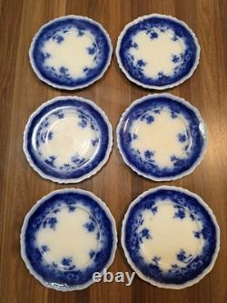 Antique Johnson Brothers Clayton Flow Blue 7 Salad Dessert Plates Set of 10
