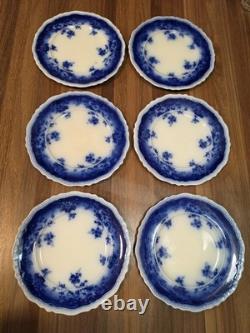 Antique Johnson Brothers Clayton Flow Blue 7 Salad Dessert Plates Set of 10