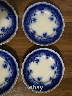 Antique Johnson Brothers Clayton Flow Blue 7 Salad Dessert Plates Set of 10