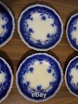 Antique Johnson Brothers Clayton Flow Blue 7 Salad Dessert Plates Set of 10
