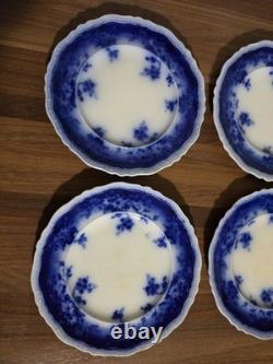 Antique Johnson Brothers Clayton Flow Blue 7 Salad Dessert Plates Set of 10