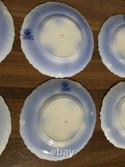 Antique Johnson Brothers Clayton Flow Blue 7 Salad Dessert Plates Set of 10