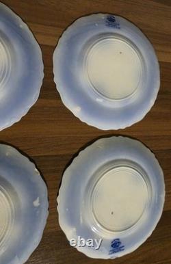 Antique Johnson Brothers Clayton Flow Blue 7 Salad Dessert Plates Set of 10
