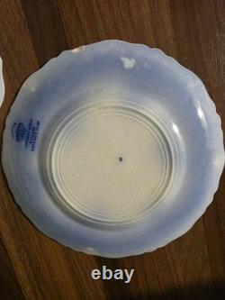 Antique Johnson Brothers Clayton Flow Blue 7 Salad Dessert Plates Set of 10