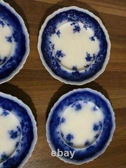 Antique Johnson Brothers Clayton Flow Blue 7 Salad Dessert Plates Set of 10