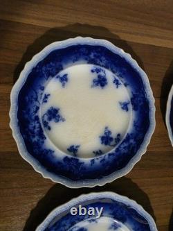 Antique Johnson Brothers Clayton Flow Blue 7 Salad Dessert Plates Set of 10