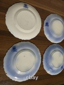 Antique Johnson Brothers Clayton Flow Blue 7 Salad Dessert Plates Set of 10