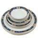 Antique Johnson Brothers England Plates Dish Set 16 Pc Art Deco Blue Band Gold