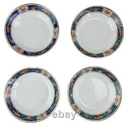 Antique Johnson Brothers England Plates Dish Set 16 pc Art Deco Blue Band Gold