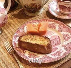 Antique Johnson Brothers Pink Old Britain Castles Dinner Plates set of 2