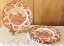 Antique Johnson Brothers Pink Old Britain Castles Dinner Plates set of 2