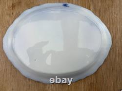 Antique Oval Platter Flow Blue Kenworth BlackBerry 12.5x9.25 Johnson bros