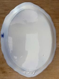 Antique Oval Platter Flow Blue Kenworth BlackBerry 12.5x9.25 Johnson bros