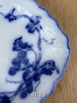 Antique Oval Platter Flow Blue Kenworth BlackBerry 12.5x9.25 Johnson bros