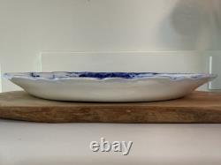 Antique Oval Platter Flow Blue Kenworth BlackBerry 12.5x9.25 Johnson bros