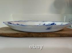 Antique Oval Platter Flow Blue Kenworth BlackBerry 12.5x9.25 Johnson bros