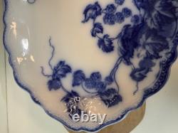 Antique Oval Platter Flow Blue Kenworth BlackBerry 12.5x9.25 Johnson bros